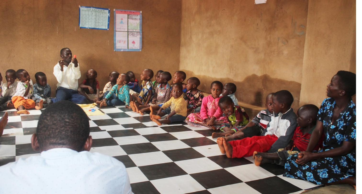 Children learning together in a classroom in Burundi